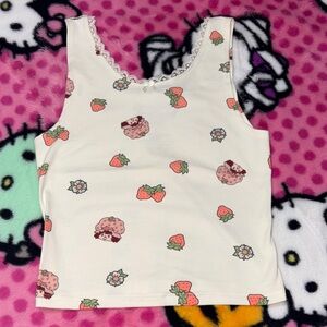 Strawberry Print Tank Top